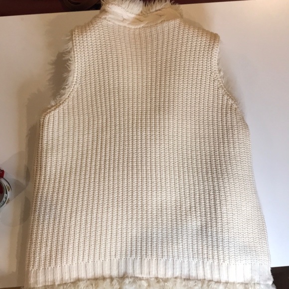 Umgee Reversible Vest Large Soft Sweater Cream - Picture 15 of 15